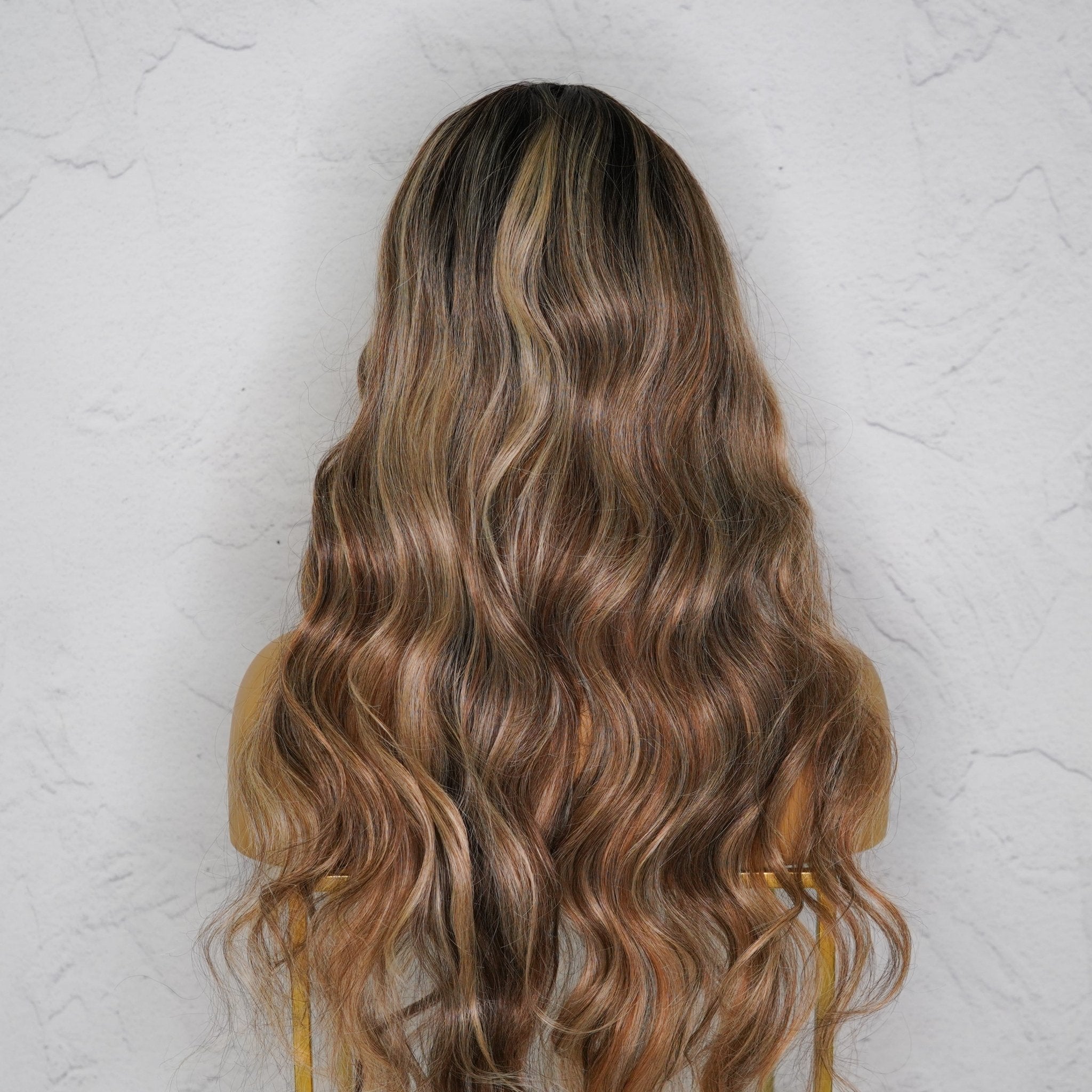 HENLEY - Ombre - Lace Fringe Wig | Brown, 24 Inch, Fringe, Synthetic Hair | Milk &amp; Honey Wigs