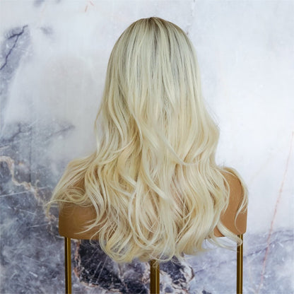 HOLLY ombre blonde synthetic natural wave fringe wig | Milk &amp; Honey Wigs