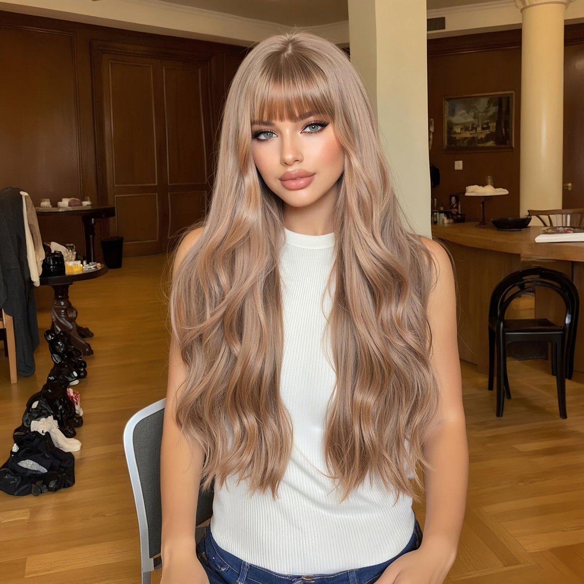 Honey blonde with Bangs Wig - MARKETPLACE | Blonde, Fringe, Synthetic Hair | Milk &amp; Honey Wigs