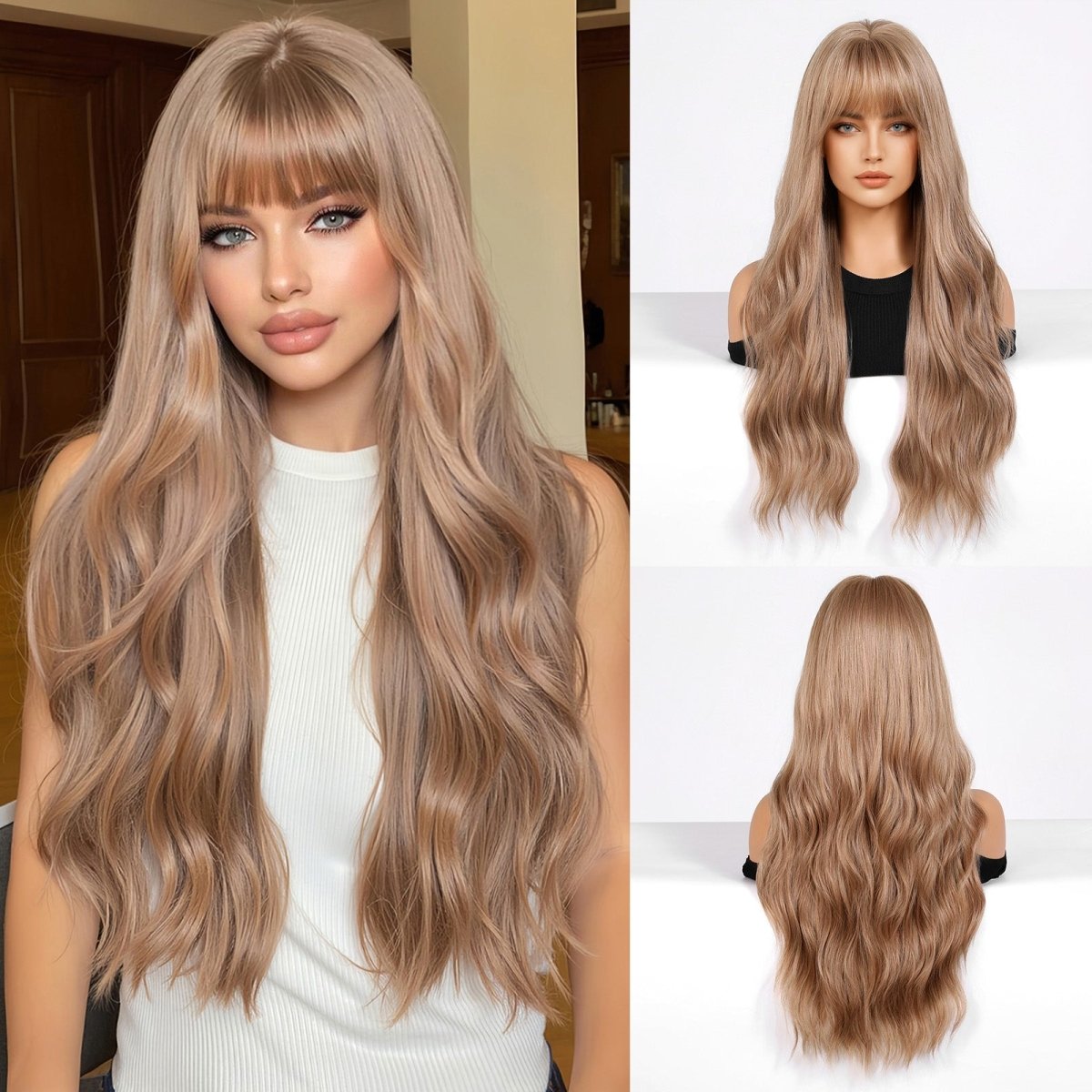 Honey blonde with Bangs Wig - MARKETPLACE | Blonde, Fringe, Synthetic Hair | Milk &amp; Honey Wigs