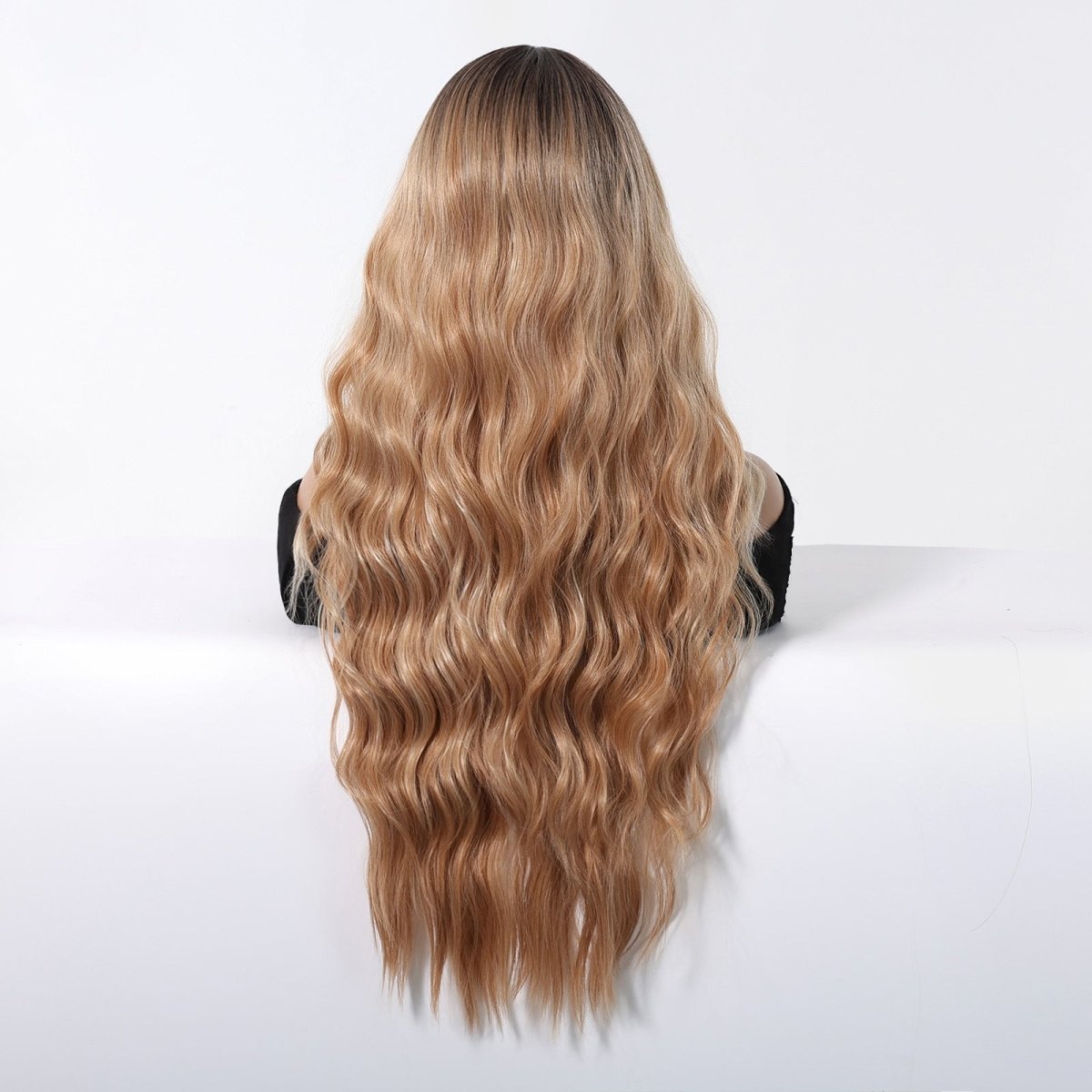 Honey Blonde with Dark Roots Wig - MARKETPLACE | Blonde, Fringe, Synthetic Hair | Milk &amp; Honey Wigs
