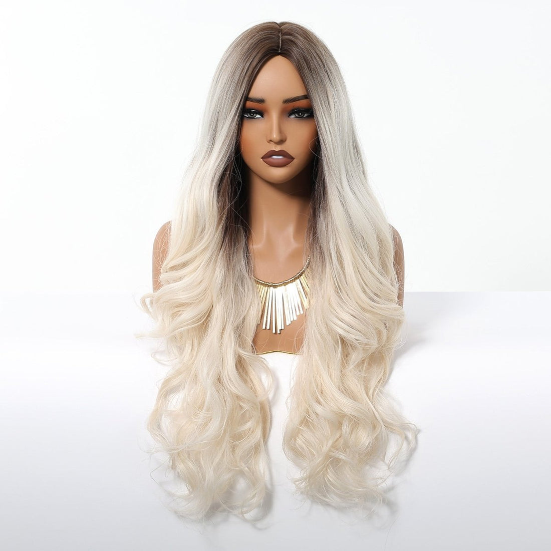 Ice Blonde with Dark Roots Wig - MARKETPLACE | Blonde, Fringe, Synthetic Hair | Milk &amp; Honey Wigs
