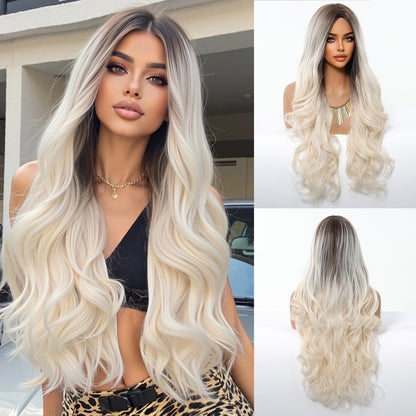 Ice Blonde with Dark Roots Ice Blonde Dark synthetic lace front wig | Milk &amp; Honey Wigs