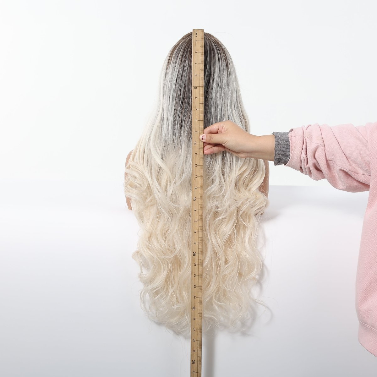 Ice Blonde with Dark Roots Wig - MARKETPLACE | Blonde, Fringe, Synthetic Hair | Milk &amp; Honey Wigs