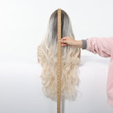 Ice Blonde with Dark Roots Wig - MARKETPLACE | Blonde, Fringe, Synthetic Hair | Milk & Honey Wigs