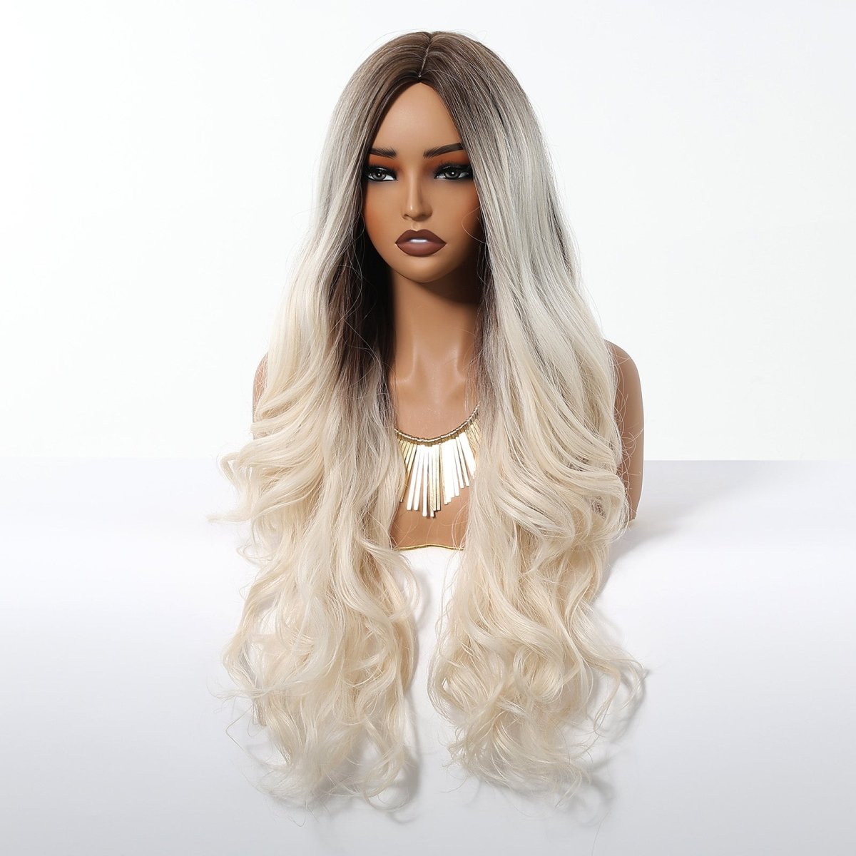 Ice Blonde with Dark Roots Wig - MARKETPLACE | Blonde, Fringe, Synthetic Hair | Milk &amp; Honey Wigs
