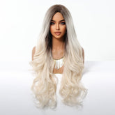 Ice Blonde with Dark Roots Wig - MARKETPLACE | Blonde, Fringe, Synthetic Hair | Milk & Honey Wigs