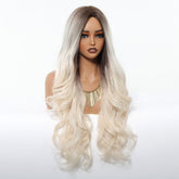 Ice Blonde with Dark Roots Wig - MARKETPLACE | Blonde, Fringe, Synthetic Hair | Milk & Honey Wigs