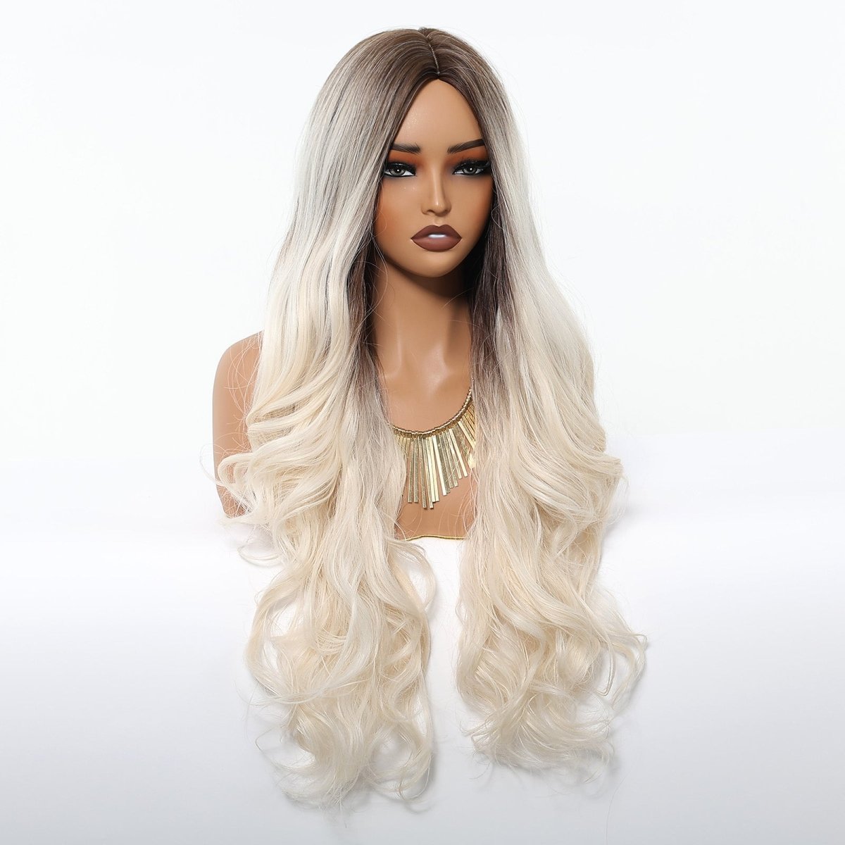 Ice Blonde with Dark Roots Wig - MARKETPLACE | Blonde, Fringe, Synthetic Hair | Milk &amp; Honey Wigs