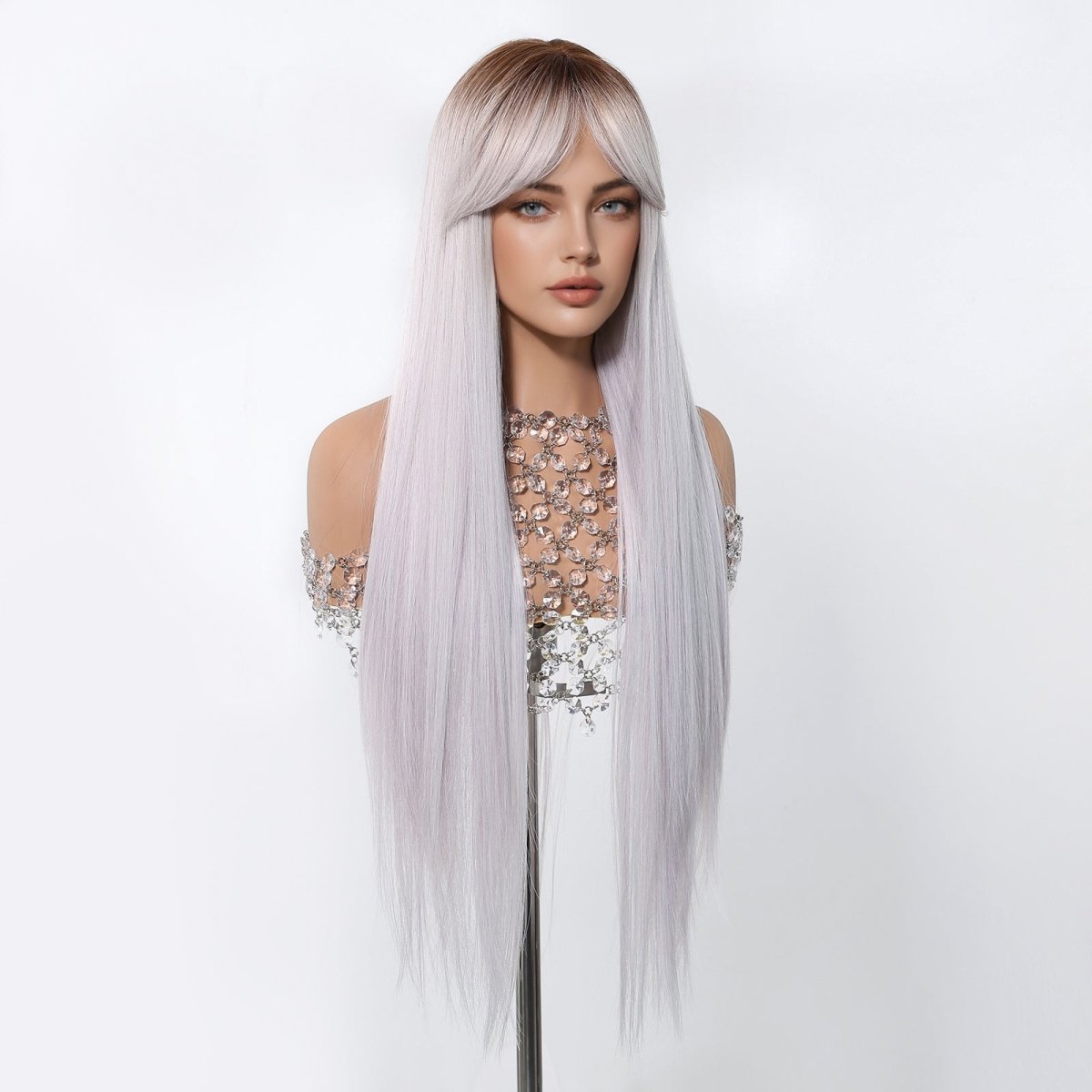 Icy Platinum Straight Wig - MARKETPLACE | Blonde, Fringe, Synthetic Hair | Milk &amp; Honey Wigs