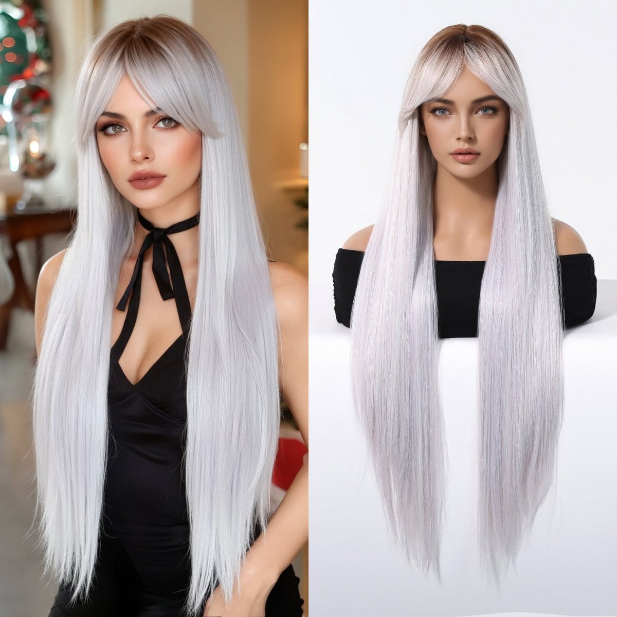 Icy Platinum Straight Wig - MARKETPLACE | Blonde, Fringe, Synthetic Hair | Milk &amp; Honey Wigs