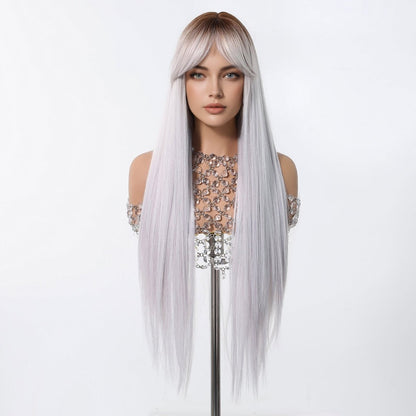 Icy Platinum Straight Wig icy platinum synthetic straight lace front wig | Milk &amp; Honey Wigs