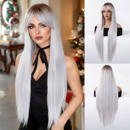 Icy Platinum Straight Wig icy platinum synthetic straight lace front wig | Milk &amp; Honey Wigs
