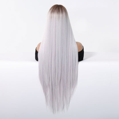Icy Platinum Straight Wig icy platinum synthetic straight lace front wig | Milk &amp; Honey Wigs