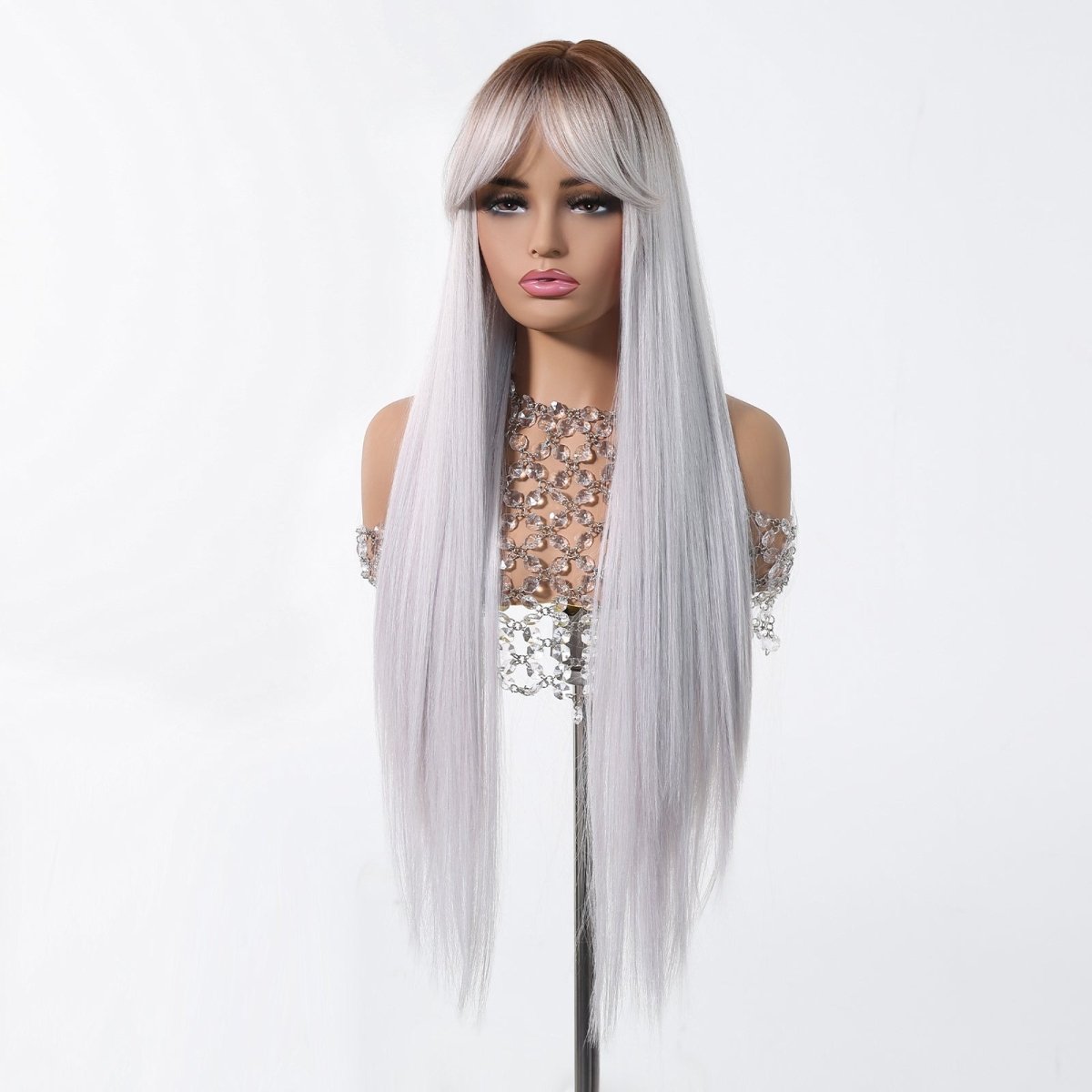 Icy Platinum Straight Wig - MARKETPLACE | Blonde, Fringe, Synthetic Hair | Milk &amp; Honey Wigs