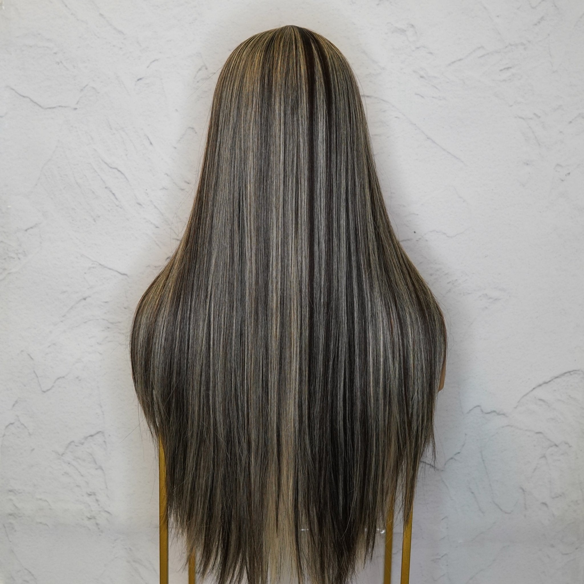IMOGEN - Ash Lace - Front Wig | Brown, 24 Inch, T-Part Lace Front, Synthetic Hair | Milk &amp; Honey Wigs