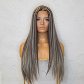 IMOGEN - Ash Lace - Front Wig | Brown, 24 Inch, T-Part Lace Front, Synthetic Hair | Milk & Honey Wigs