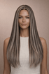 IMOGEN - Ash Lace - Front Wig | Brown, 24 Inch, T-Part Lace Front, Synthetic Hair | Milk & Honey Wigs