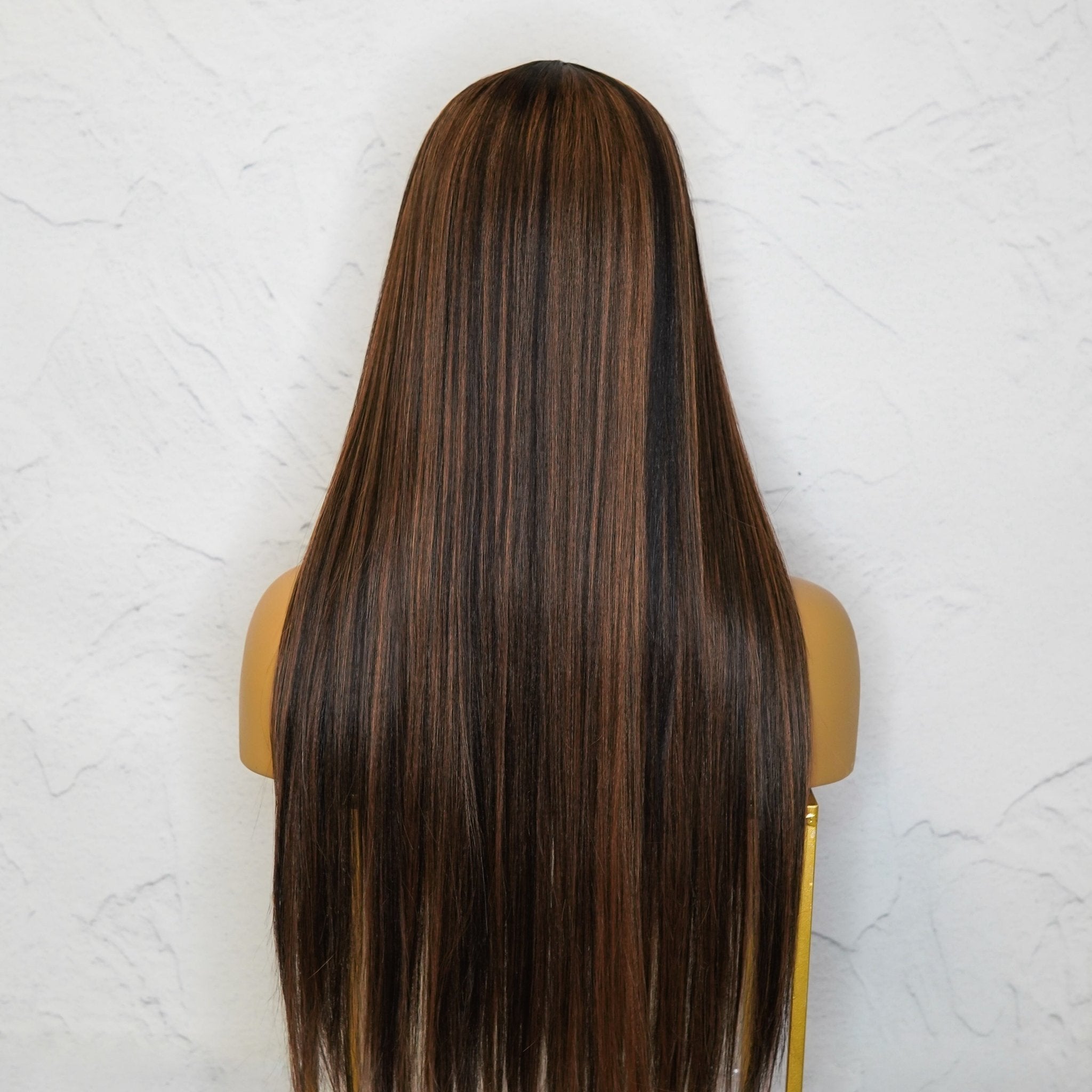 IMOGEN - Chocolate - Lace Front Wig | Brown, 24 Inch, T-Part Lace Front, Synthetic Hair | Milk &amp; Honey Wigs