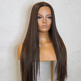 IMOGEN - Chocolate - Lace Front Wig | Brown, 24 Inch, T-Part Lace Front, Synthetic Hair | Milk & Honey Wigs