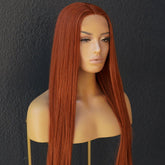 ISABELLE - Auburn - Lace Front Wig | Ginger, 28 Inch+, T-Part Lace Front, Synthetic Hair | Milk & Honey Wigs