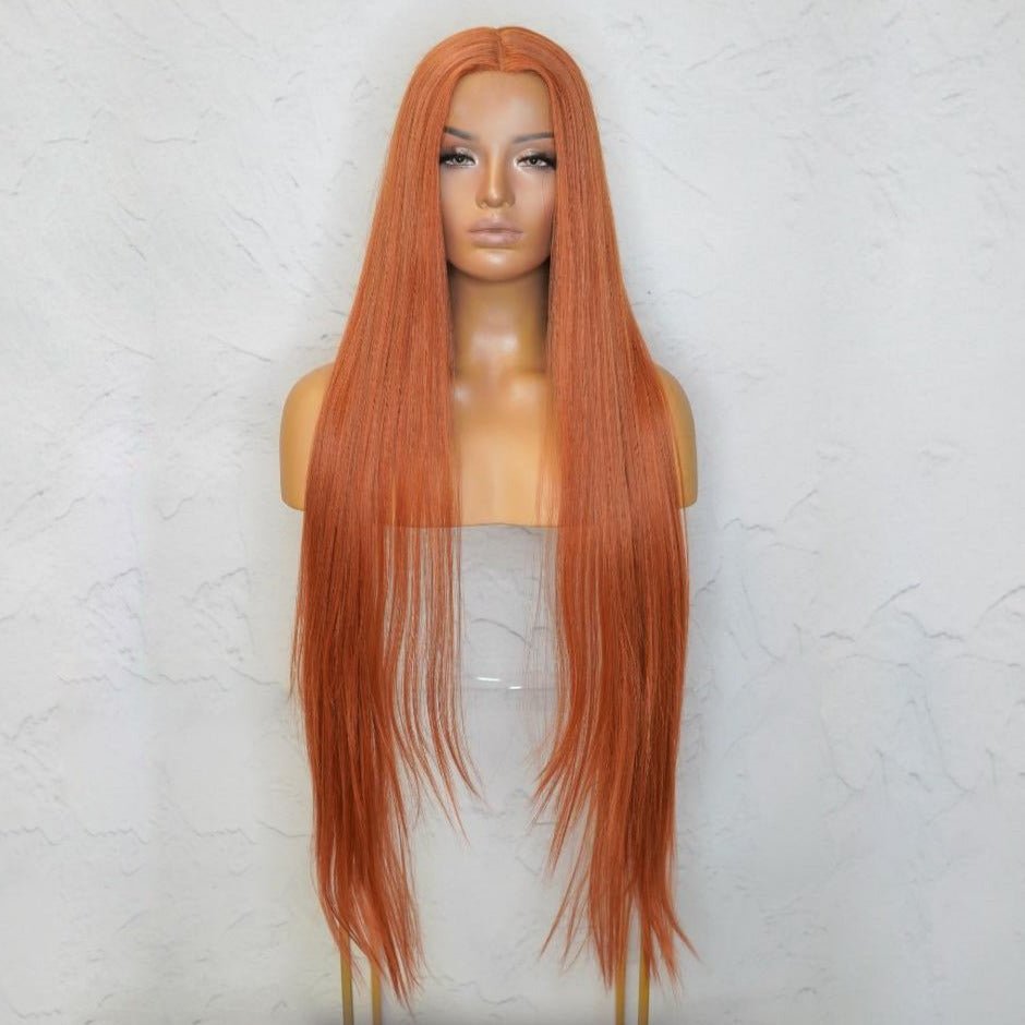 ISABELLE - Copper - Lace Front Wig | Ginger, 28 Inch+, T-Part Lace Front, Synthetic Hair | Milk &amp; Honey Wigs