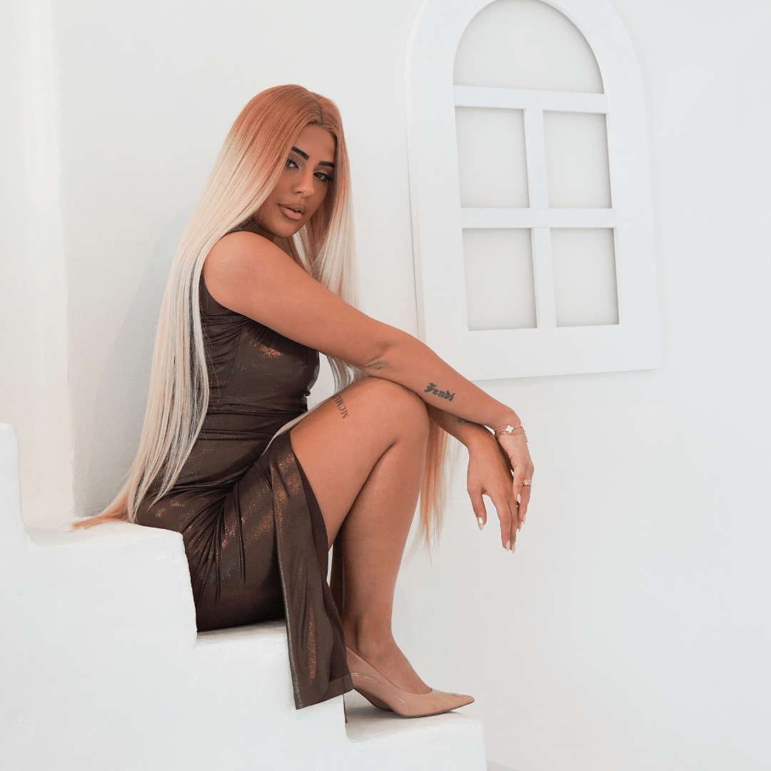 ISABELLE Honey Ombre synthetic straight lace front wig | Milk &amp; Honey Wigs