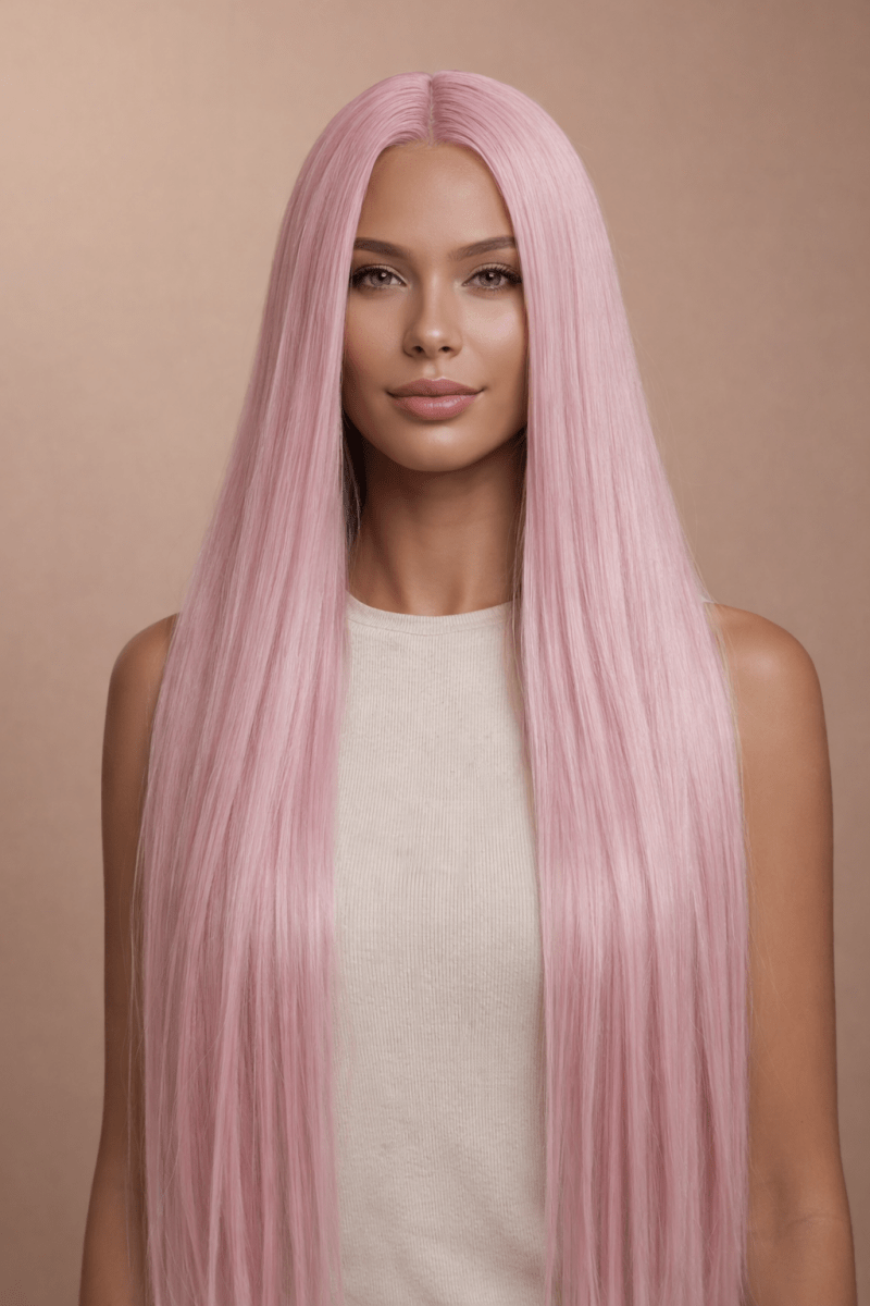 ISABELLE - Pink - Lace Front Wig | Pink, 28 Inch+, T-Part Lace Front, Synthetic Hair | Milk &amp; Honey Wigs