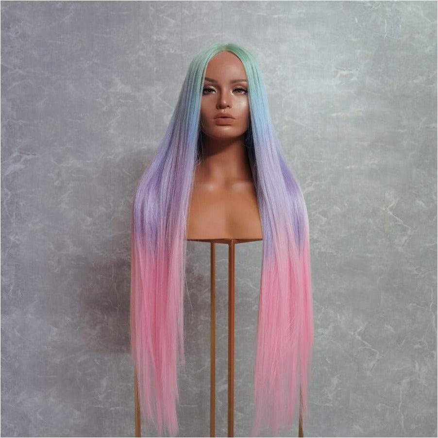 ISABELLE - Rainbow - Lace Front Wig | Rainbow, 28 Inch+, T-Part Lace Front, Synthetic Hair | Milk &amp; Honey Wigs