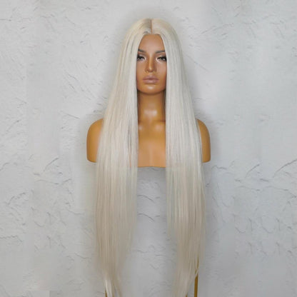 ISABELLE - White - Lace Front Wig | White, 28 Inch+, T-Part Lace Front, Synthetic Hair | Milk &amp; Honey Wigs