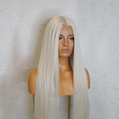 ISABELLE - White - Lace Front Wig | White, 28 Inch+, T-Part Lace Front, Synthetic Hair | Milk &amp; Honey Wigs