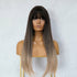 ISHA brown ombre synthetic straight fringe wig | Milk & Honey Wigs