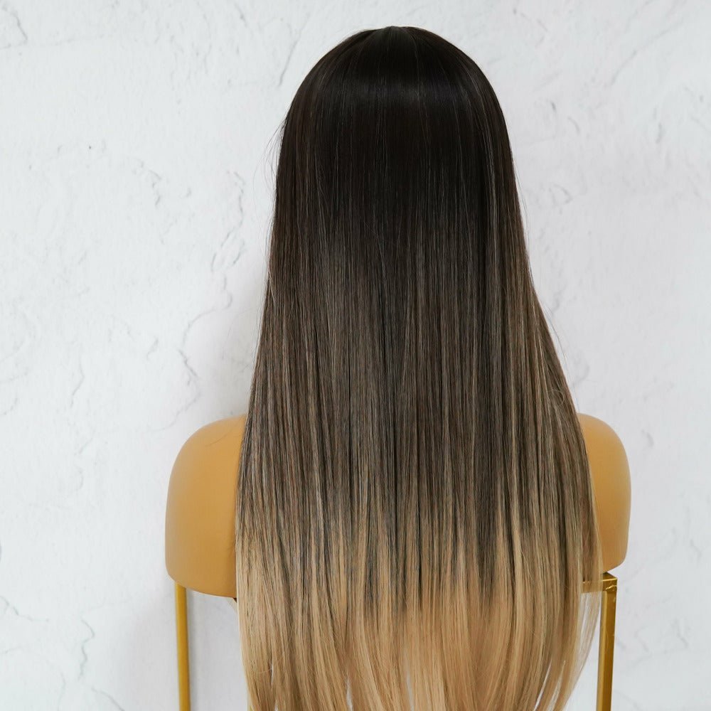 ISHA - Brown Ombre - Fringe Wig | Brown, 24 Inch, Fringe, Synthetic Hair | Milk &amp; Honey Wigs
