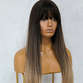 ISHA - Brown Ombre - Fringe Wig | Brown, 24 Inch, Fringe, Synthetic Hair | Milk & Honey Wigs