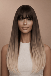 ISHA - Brown Ombre - Fringe Wig | Brown, 24 Inch, Fringe, Synthetic Hair | Milk & Honey Wigs