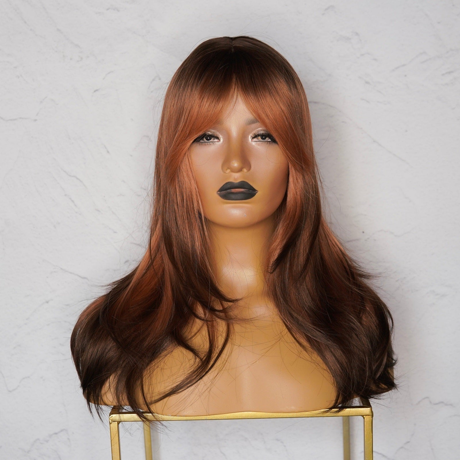 ISLA - Ombre Copper - Fringe Wig | Ginger, 18 Inch, Fringe, Synthetic Hair | Milk &amp; Honey Wigs