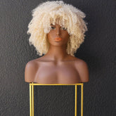 JAYDA - Blonde - Afro Curl Wig | Blonde, 14 Inch, Fringe, Synthetic Hair | Milk & Honey Wigs
