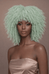 JAYDA - Mint Blue - Afro Curl Wig | Green, 14 Inch, Fringe, Synthetic Hair | Milk & Honey Wigs