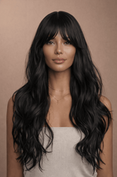 JAZMIN - Black - Fringe Wig | Black, 24 Inch, Fringe, Synthetic Hair | Milk & Honey Wigs