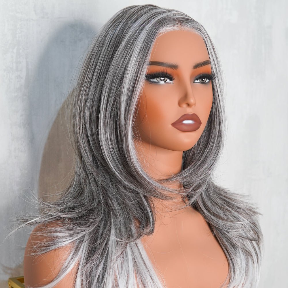 JEAN Ash Grey ( Salt &amp; Pepper ) 13X6 Lace Front Wig | Milk &amp; Honey Wigs
