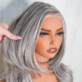 JEAN Ash Grey ( Salt & Pepper ) 13X6 Lace Front Wig | Milk & Honey Wigs