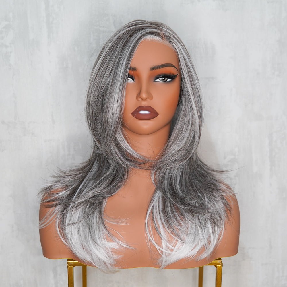 JEAN Ash Grey ( Salt &amp; Pepper ) 13X6 Lace Front Wig | Milk &amp; Honey Wigs