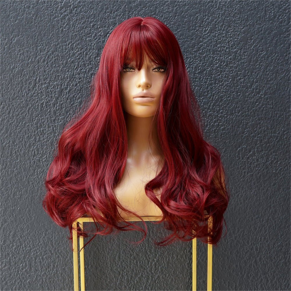 JESSICA - Burgundy - Fringe Wig | Red, 20 Inch, Fringe, Synthetic Hair | Milk &amp; Honey Wigs