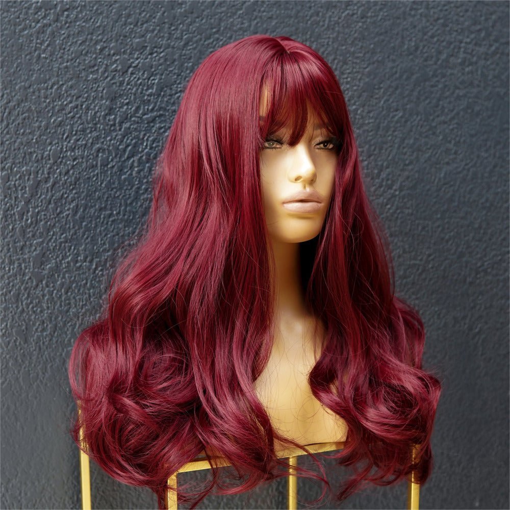 JESSICA - Burgundy - Fringe Wig | Red, 20 Inch, Fringe, Synthetic Hair | Milk &amp; Honey Wigs