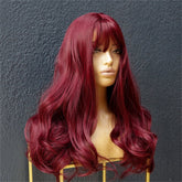 JESSICA - Burgundy - Fringe Wig | Red, 20 Inch, Fringe, Synthetic Hair | Milk & Honey Wigs