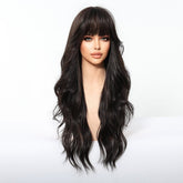 Jet Black Wavy with Full Fringe Wig - MARKETPLACE | Black, Fringe, Synthetic Hair | Milk & Honey Wigs