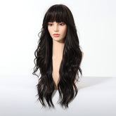 Jet Black Wavy with Full Fringe Wig - MARKETPLACE | Black, Fringe, Synthetic Hair | Milk & Honey Wigs