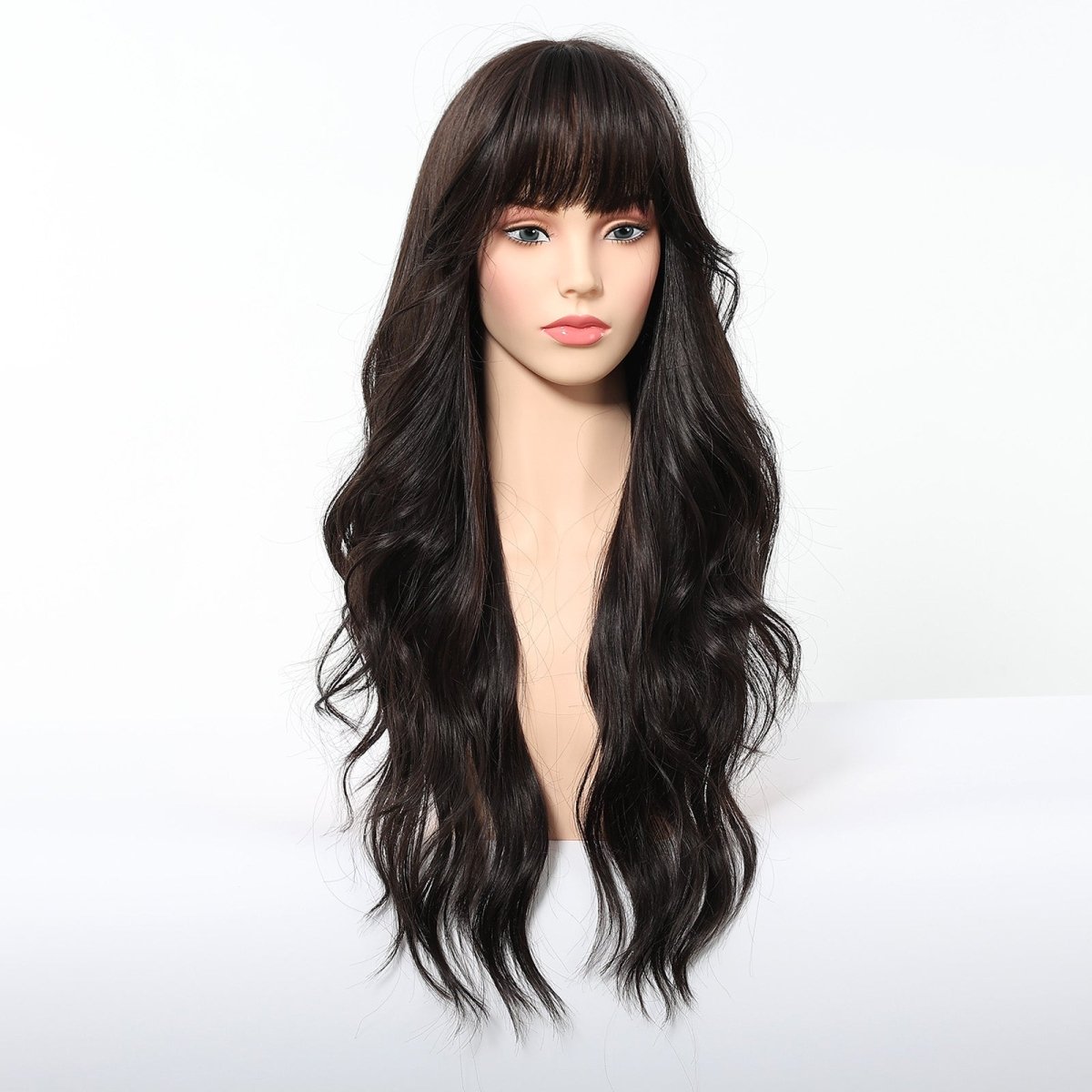 Jet Black Wavy with Full Fringe Wig - MARKETPLACE | Black, Fringe, Synthetic Hair | Milk &amp; Honey Wigs
