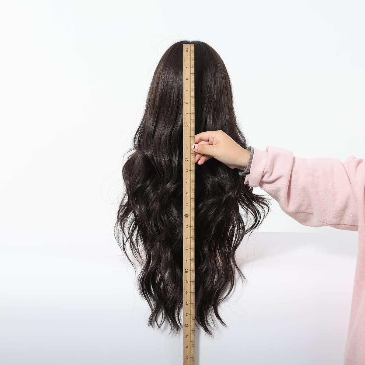Jet Black Wavy with Full Fringe Wig - MARKETPLACE | Black, Fringe, Synthetic Hair | Milk &amp; Honey Wigs