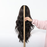 Jet Black Wavy with Full Fringe Wig - MARKETPLACE | Black, Fringe, Synthetic Hair | Milk & Honey Wigs